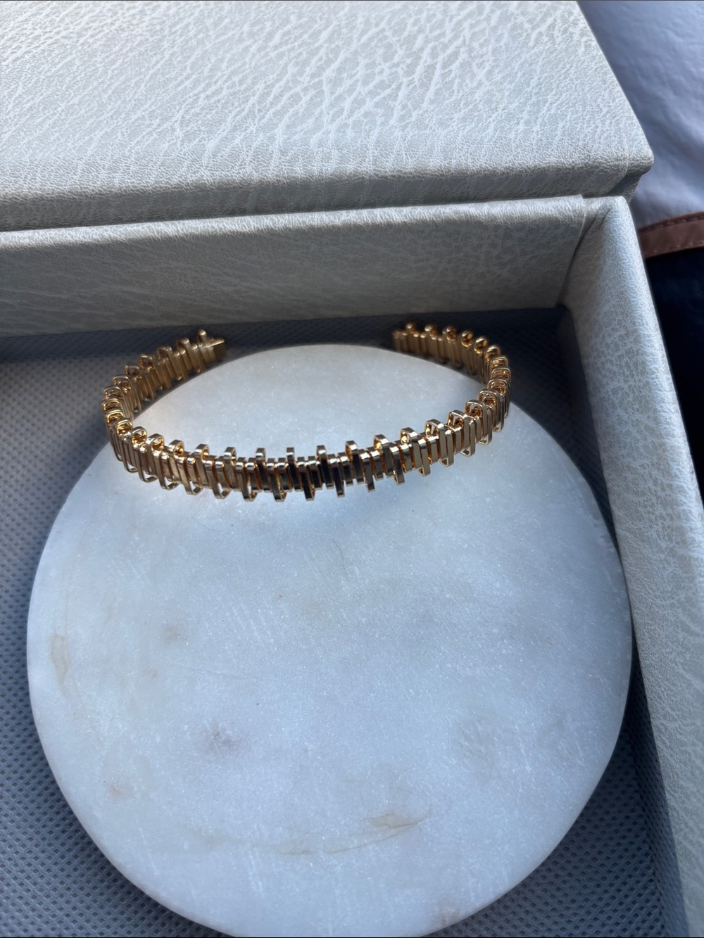 Gold Open Bangle Bracelet - Elegant Women's Jewelry